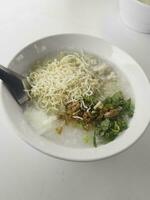 prima colazione tailandese stile riso porridge congee foto