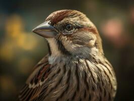 passero uccello ritratto ai generato foto