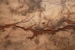 spalted acero legna con intricato buio modelli creato di fungo legna struttura, ai generato foto