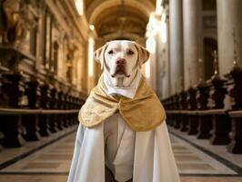 regale cane con un' regale posizione nel un' reale ambientazione ai generativo foto