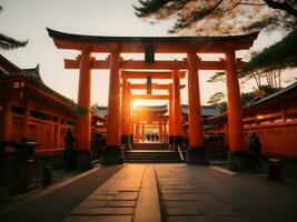 bellissimo architettura nel fushimi inari taisha santuario kyoto Giappone foto