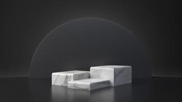supporto da tavolo rettangolare prodotto in marmo bianco su sfondo nero foto