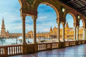 panoramico Visualizza di plaza de espana nel siviglia, Spagna foto