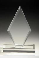 premio trofeo in vetro bianco trasparente in acrilico, cristallo o vetro