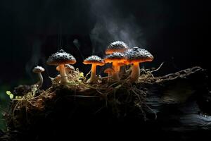 avvicinamento Visualizza di funghi. generativo ai. foto