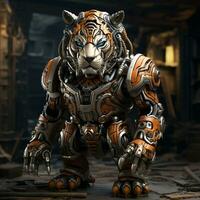 3d tigre robot foto