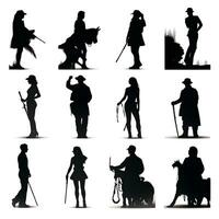 persone silhouette isolato umano persona maschio femmina attività commerciale nero generativo ai. foto