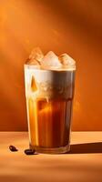 zucca Spezia latte macchiato, ghiacciato caffè sfondo foto, generativo ai foto