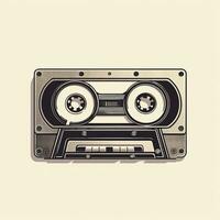 vecchio Vintage ▾ Audio cassetta nastro. davanti, superiore Visualizza. generativo ai foto