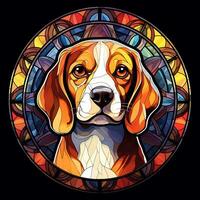 pittura colorato cane macchiato bicchiere finestra illustrazione cerchio forma design foto