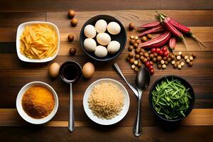 ingredienti per un' tailandese curry. ai-generato foto