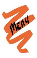 menù ristorante mano disegnato lettering frase testo illustrazione. iscrizione con rosso linea su bianca sfondo. foto