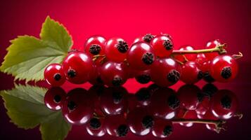 foto di ribes frutta metà contro un' colorato astratto sfondo. generativo ai