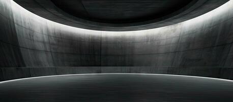 astratto liscio un vuoto buio architettonico interno foto