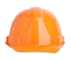 casco da costruzione protettivo arancione foto