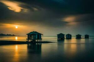 foto sfondo il cielo, nuvole, acqua, il mare, il sole, il mare, il. ai-generato