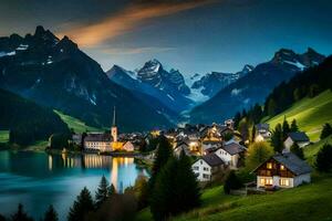 il villaggio di alpbach, Svizzera. ai-generato foto