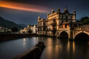 il palazzo di udaipur, udaipur, India. ai-generato foto