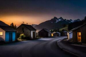 foto sfondo il cielo, montagne, il strada, il montagne, il strada, il montagne,. ai-generato