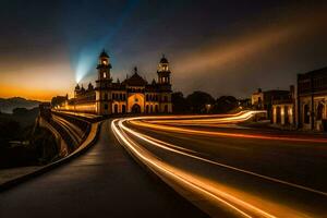 il città di lahore a notte. ai-generato foto