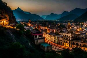 il città di luz nel Italia a crepuscolo. ai-generato foto