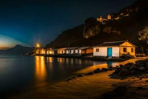 foto sfondo il cielo, acqua, il mare, il spiaggia, il Luna, il mare,. ai-generato