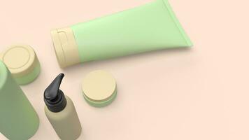 il cosmetici pacchetto per bellezza o pelle cura concetto 3d resa. foto