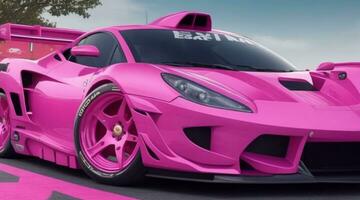 classico auto rosa sfondo ai generativo foto