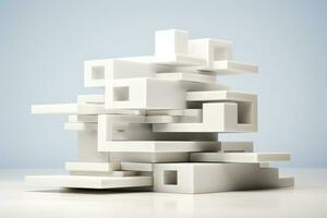 geometrico modulo architettura modello astratto minimalista concetto isolato su un' bianca sfondo foto