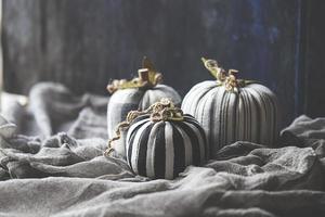 zucche di lana e tessuto per halloween foto