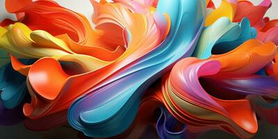 colorato 3d astratto arte, presentazione un' danza di colori. ai generativo. foto