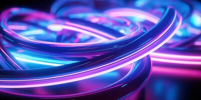 ingarbugliato neon fili catturato nel un' macro prospettiva. ai generativo. foto