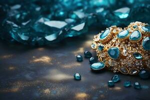 indiano vacanza bazar in mostra lusso gemma gioielleria sfondo con vuoto spazio per testo foto