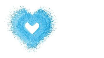 un' delicato e effimero blu cuore su un' bianca sfondo foto