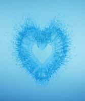 in espansione acqua cuore su morbido blu foto