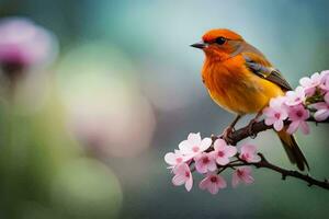 foto sfondo uccello, fiori, il cielo, il uccello, il uccello, il uccello, il. ai-generato