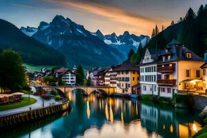 il bellissimo cittadina di altenburg nel il Alpi. ai-generato foto