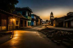 un' strada nel il villaggio di persona, Messico. ai-generato foto