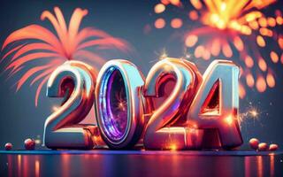 celebrare 2024 contento nuovo anno In arrivo ai generativo foto