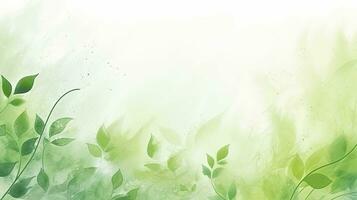 astratto verde fogliame acquerello sfondo con primavera eco natura tema. ai generato foto