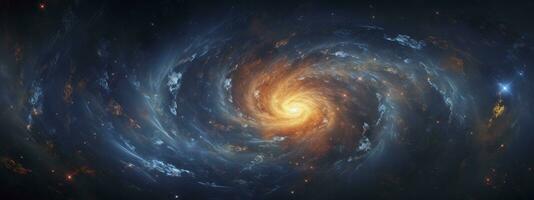 stellare spirale galassia in mezzo il stellato profondità di spazio. ai generato foto