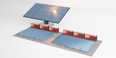 modello di pannello solare dell'energia solare del centro di accumulo elettrico foto