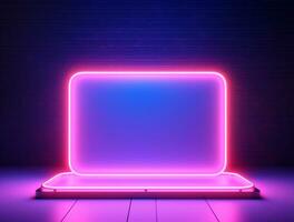 pulito semplice neon leggero 3d base per logo modello sfondo ai generato foto