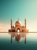 islamico Ramadan saluto carta design con islamico sfondo composizione ai generato foto