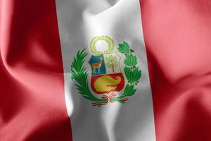 3D rendering illustrazione bandiera del Perù. foto