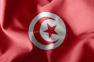 3d rendering illustrazione bandiera della tunisia foto