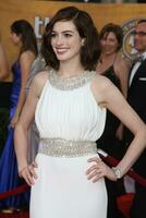 anne hathaway in arrivo a il schermo attori gilda premi a il santuario auditorium nel los angeles circa su gennaio 25 2009 2008 foto