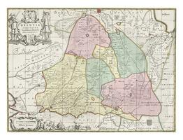carta geografica di il Provincia di drente, Abramo furgone tana Brock, 1626 - 1665 foto