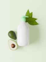 bottiglia della pompa per crema o profumo su sfondo verde. foto