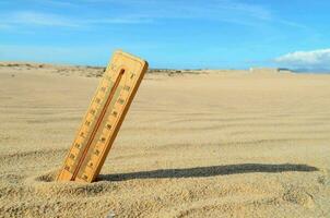 un' termometro nel il deserto foto